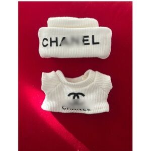 Labubu White Beanie and Crop Sweater